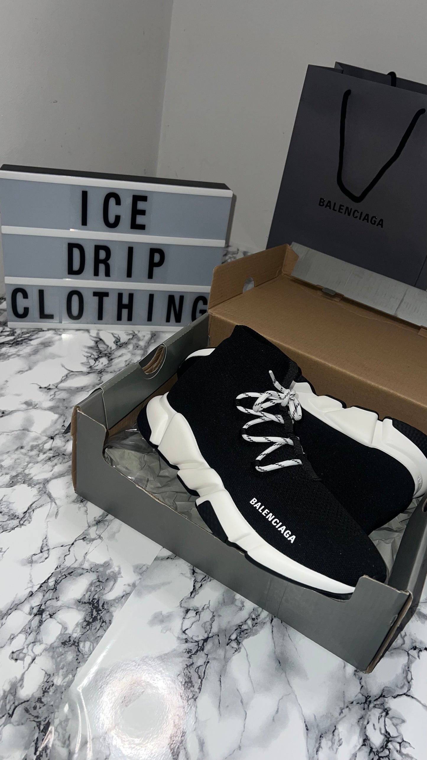 Balenciaga speed lace , black/white