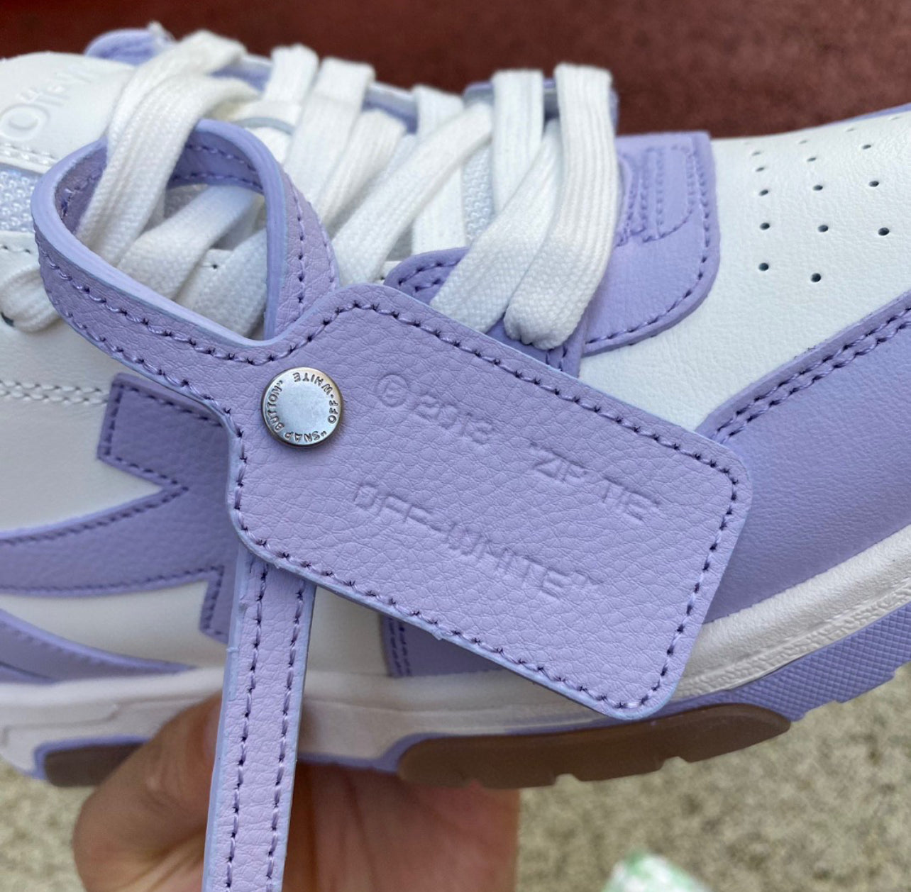 Off white “out of office” (baby blue)